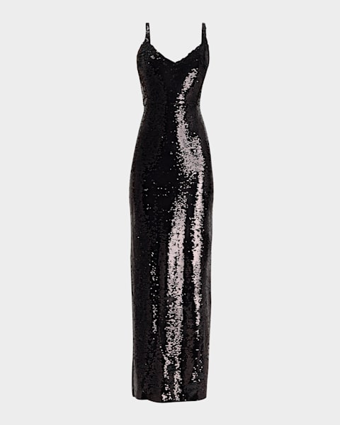 sequin dress neiman marcus Vintage Neiman Marcus Black Tie Beaded Sequin Dress Silk Chiffon Gown Size  12/14