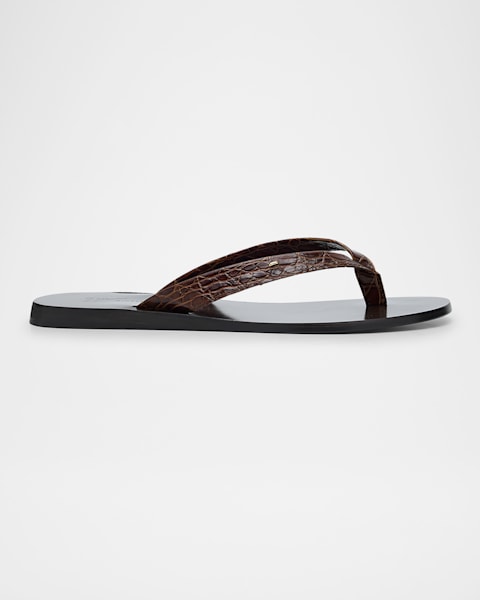 Men's Web Leather Thong Sandals