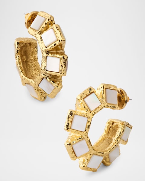 Jacquemus Les Boucles Rond Carre Earrings, Light Gold | Neiman Marcus