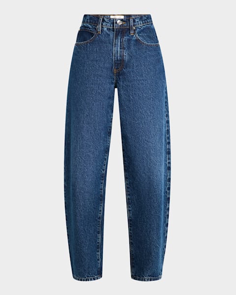 Loewe Cropped Jeans with Anagram Knee Detail | Neiman Marcus