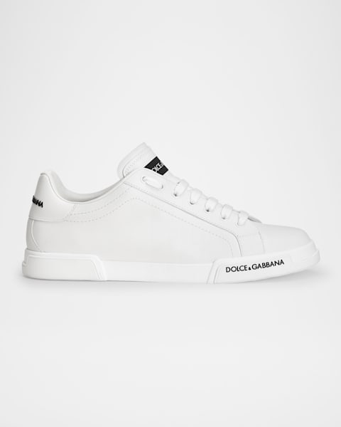Men's Mesh and Leather Low-Top Sneakers
