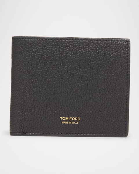 TOM FORD Men's T Line Grained Leather Money Clip Wallet