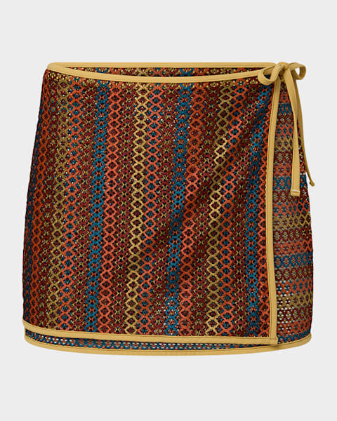 Norma Kamali Obie Floral Crochet Maxi Skirt | Neiman Marcus