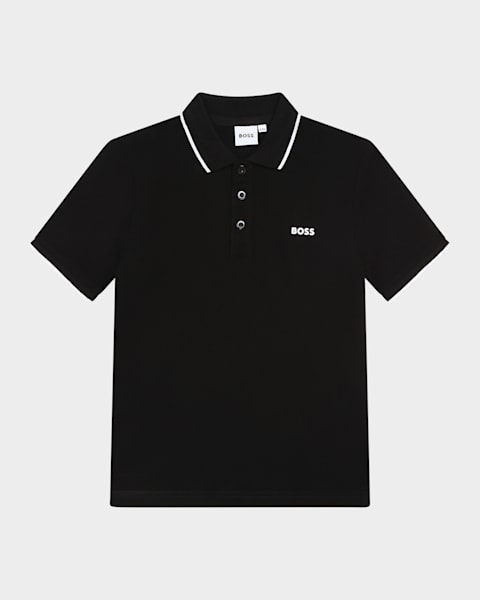  Boy's Johane Cotton Pique EKD Polo Shirt, Size 3-14