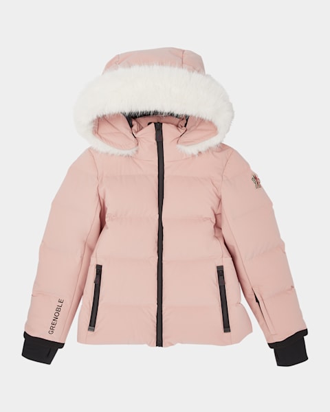 【24SS NEW】MONCLER_woman / Pointu ジャケット / Pink Moncler Grenoble Girl's Verdons Logo-Print Jacket, Size 8-14