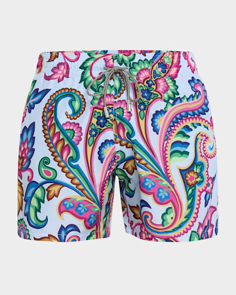 Moschino Men's Swim Shorts with Side Logo | Neiman Marcus