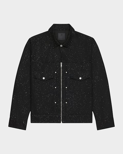 Givenchy Men's Wool-Leather Logo Varsity Jacket | Neiman Marcus
