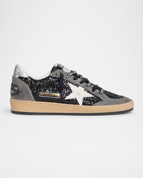 Golden Goose Ballstar Crystal Leather Low-Top Sneakers | Neiman Marcus