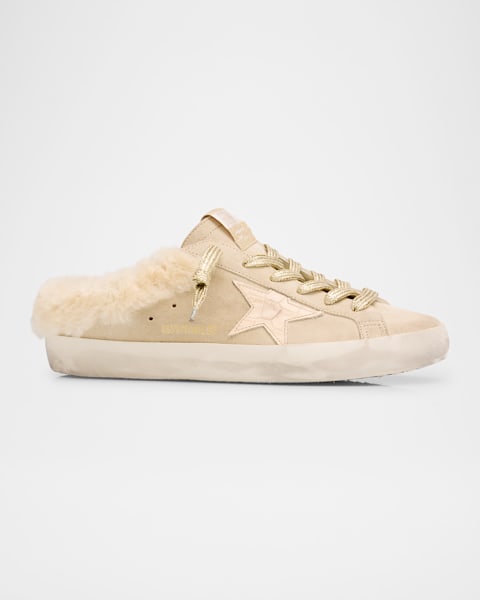 【関税&送料込】Golden Goose Light Beige Animalier Super-Sta GOLDEN GOOSE SUPER STAR SABOT SNEAKERS IN WHITE WITH LEOPARD