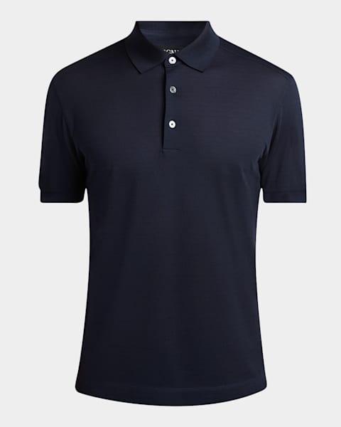 Tシャツ・カットソー ZEGNA FW25 COTTON POLO SHIRT WITH POCKET (UG392A2 G752B09) ZEGNA Men's Cotton and Silk Polo Shirt | Neiman Marcus