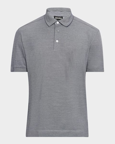 ZEGNA Men's Cotton and Silk Polo Shirt | Neiman Marcus