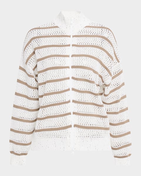 【DISCERNMENT】Roel Short-Sleeved Knit Cardigan 0400022109267_WINTERWHITECOMBO