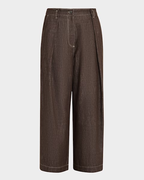 Jacquemus Calisson Pleated Wide-Leg Balloon Pants | Neiman