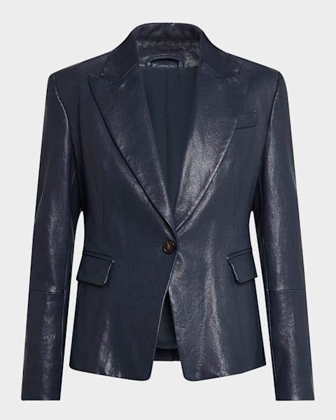 Polo Ralph Lauren Lambskin Leather Blazer | Neiman Marcus