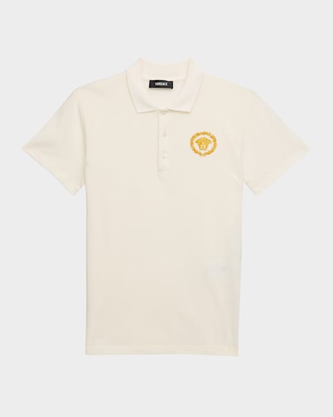POLO PIQUET - GRECA - OUTLINE MEDUSA EMBROIDERY