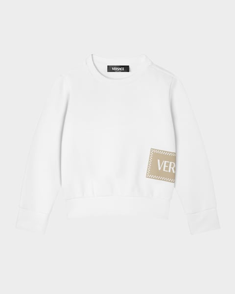 SWEATSHIRT MELANGE FLEECE  VERSACE LOGO  KIDS PRINT