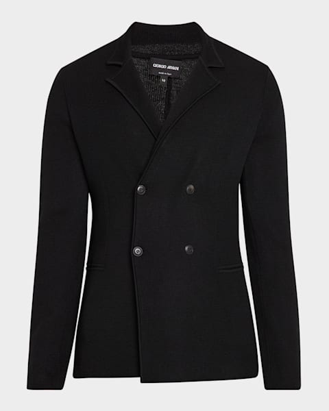 Giorgio Armani Men's Textured Band-Collar Blazer | Neiman Marcus