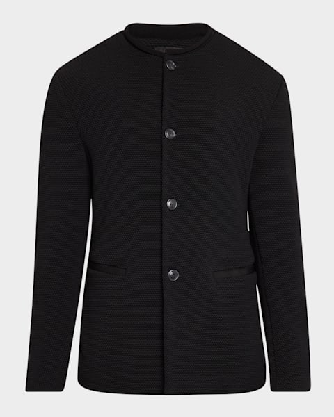 Emporio Armani Men's Nylon Stretch Blazer with Removable Hood