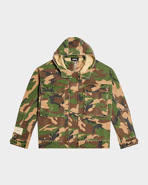 TRUE TRIBE Men #39 s Camo Mock Neck Track Jacket Neiman Marcus