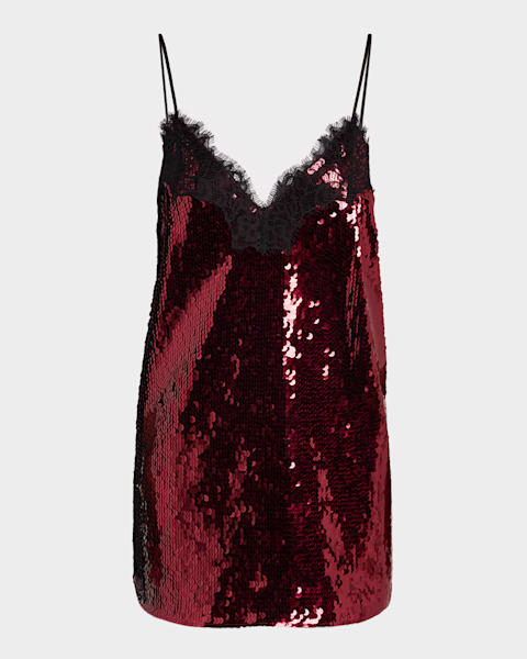 Wren Bead & Sequin Halter Mini Dress
