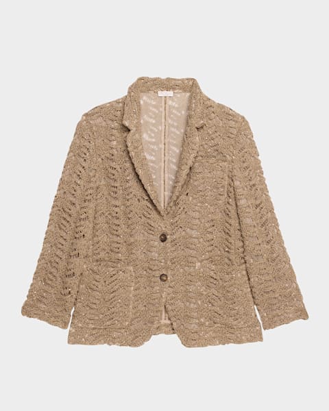Brunello Cucinelli Double-Breasted Fluid Linen Twill Blazer