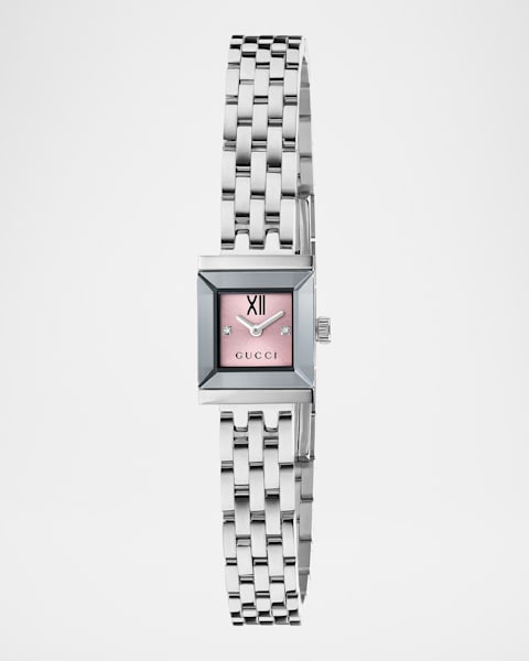 Gucci Stainless Steel Model 2000 24mm Watch with Red Leather Strap