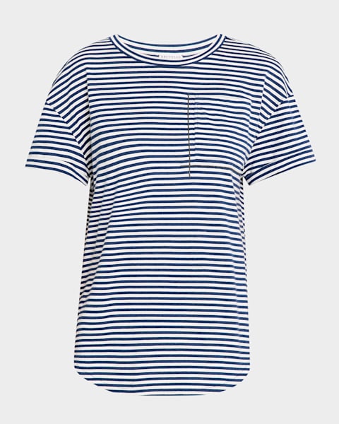 Brunello Cucinelli Metallic Short-Sleeve Cashmere Silk T