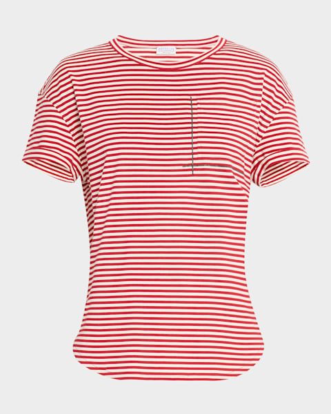 Golden Goose Journey Short-Sleeve Embroidered Pocket T-Shirt