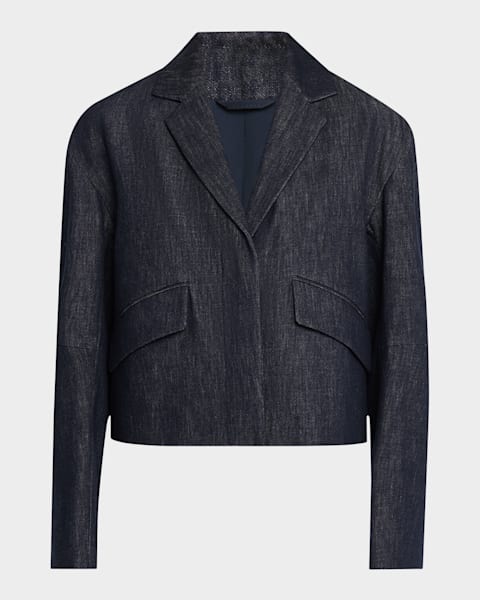 Marc Jacobs Daisy Sequined Denim Crop Jacket | Neiman Marcus