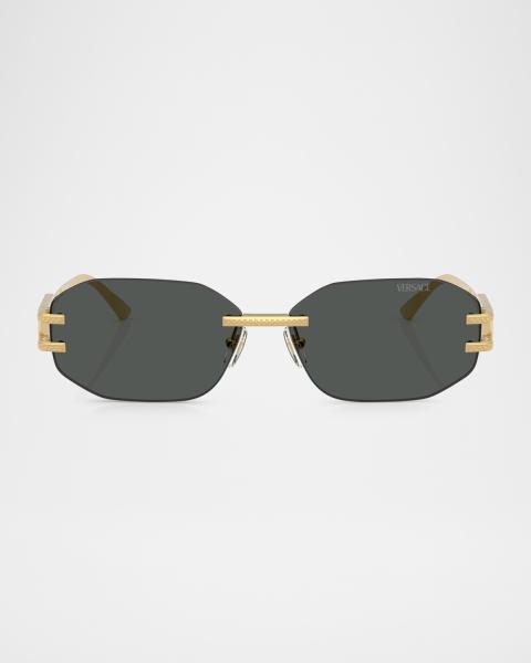 Versace Medusa Embellished Oval Plastic Sunglasses, 51MM | Neiman
