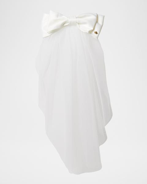 Lele Sadoughi Alice Satin Headband with Veil | Neiman Marcus display picture 1
