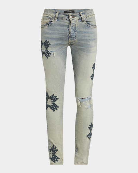 Amiri Men's MA Quad Art Patch Skinny Jeans | Neiman Marcus