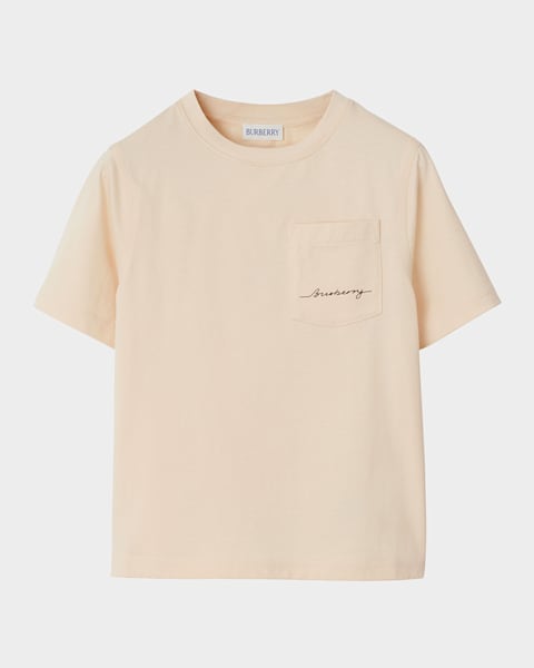 Burberry Kid's Cedar EKD Label Short-Sleeve Cotton T-Shirt