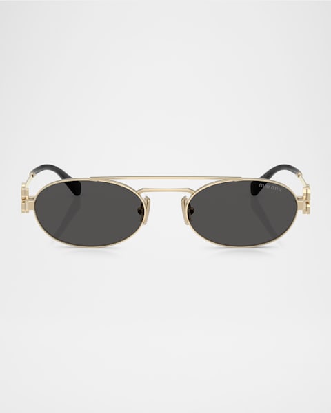 Miu Miu Gradient Metal Oval Sunglasses | Neiman Marcus