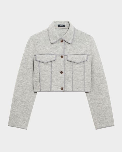 Theory Wool-blend Double-breasted Boy Jacket | ShopSimon