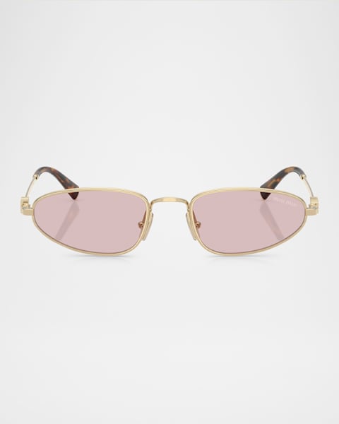 Miu Miu MU 54YS 80 Rimless Titanium Wrap Sunglasses | Neiman Marcus