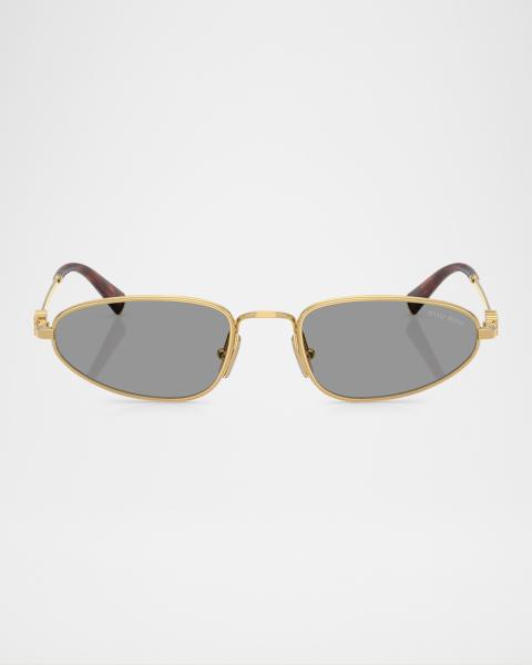 Miu Miu MU 52YS Metal Oval Sunglasses | Neiman Marcus