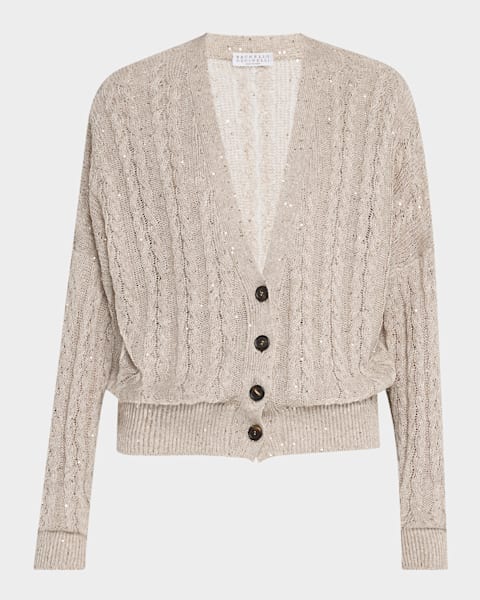 Polo Ralph Lauren Linen-Blend V-Neck Cardigan | Neiman Marcus
