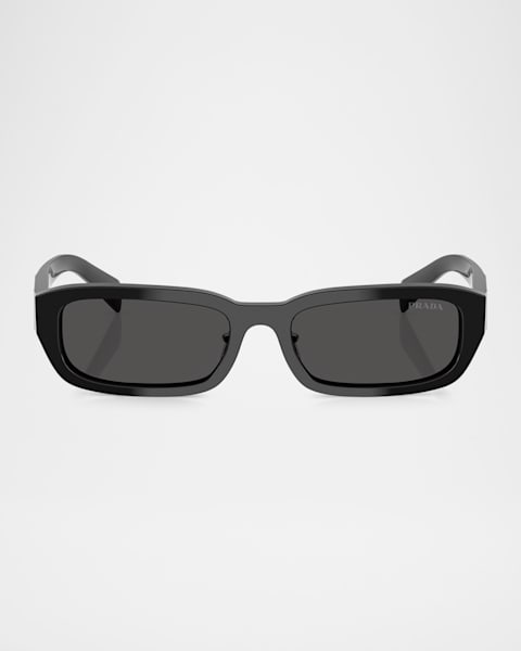 Prada Triangle Logo Acetate Rectangle Sunglasses | Neiman Marcus