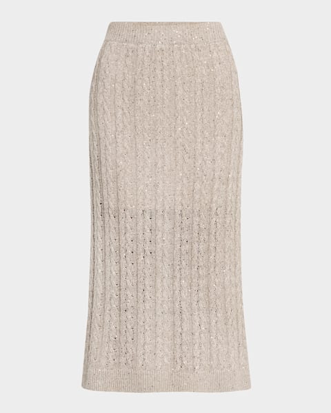 ワンピース GIORGIO ARMANI Women Mid Skirts GW001318 TE10814 8048 Beige Emporio Armani Straight Stretch Cotton Midi Skirt | Neiman