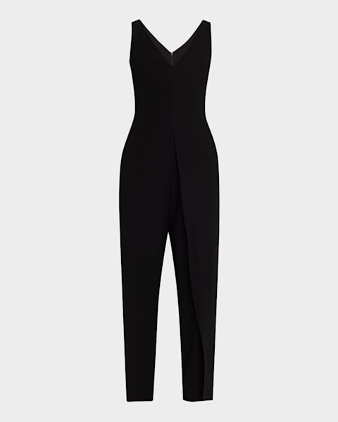 Self-Portrait Stretch Crepe Jumpsuit | Neiman Marcus