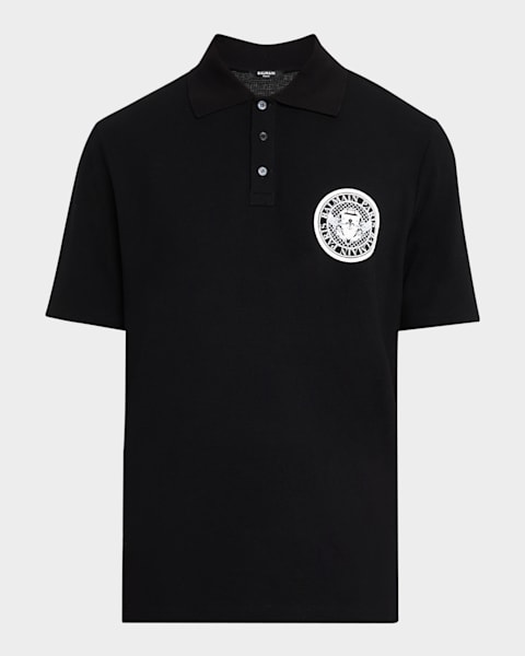 Balmain Men's PB Logo Crewneck T-Shirt | Neiman Marcus