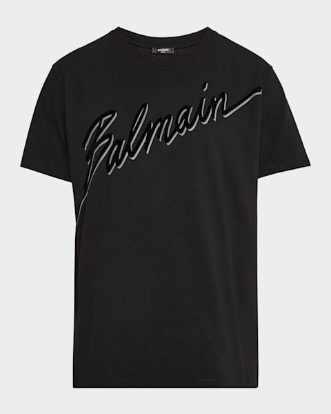 T-shirt with Balmain Paris print green - Men | BALMAIN