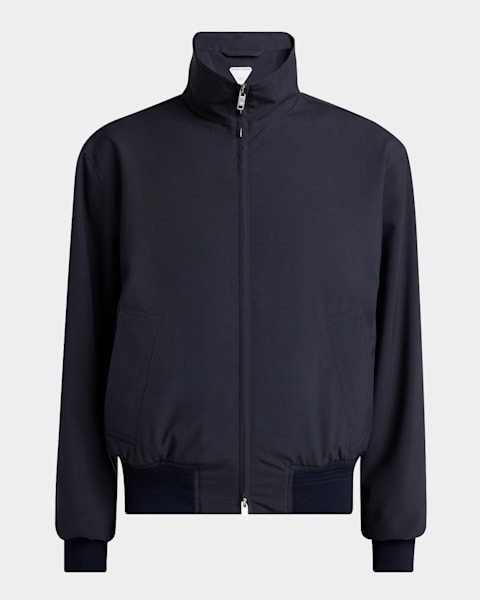 ブルゾン Bottega Veneta  jacket BOTTEGA VENETA Intrecciato-Trimmed Leather Blouson Jacket