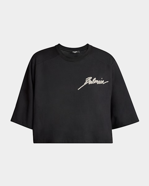 Tシャツ・カットソー BALMAIN Logo crop T-shirt Logo cropped T-shirt | Balmain | | Simons