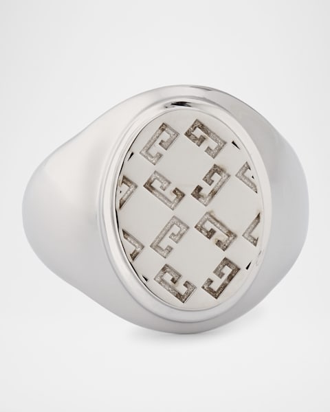 Givenchy Men's Silvery 4G Allover Ring | Neiman Marcus