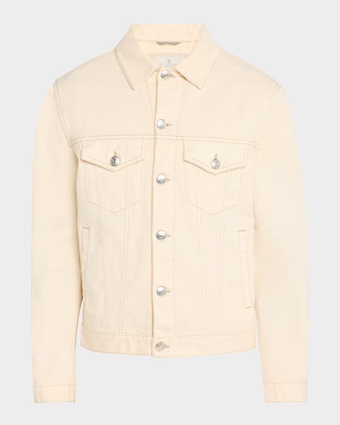 Golden Goose Men's Distressed-Effect Full-Zip Denim Jacket