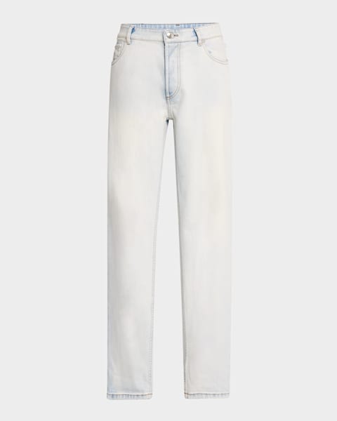 Brunello Cucinelli Men's Slim Light-Wash Denim Jeans