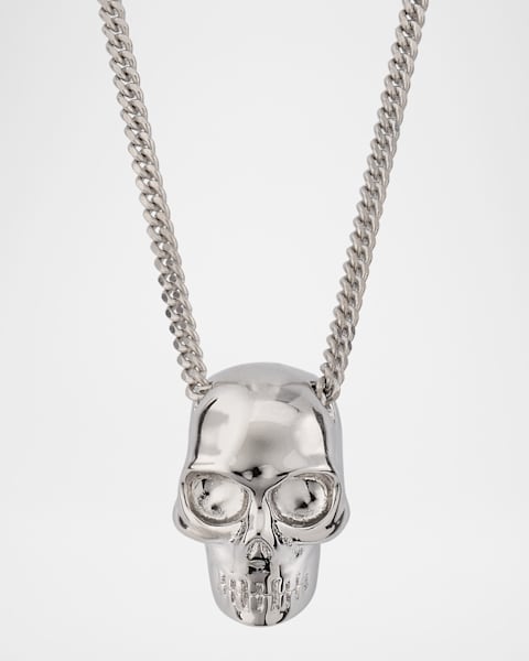 McQueen Men's Crystal Skull Pendant Chain Necklace | Neiman