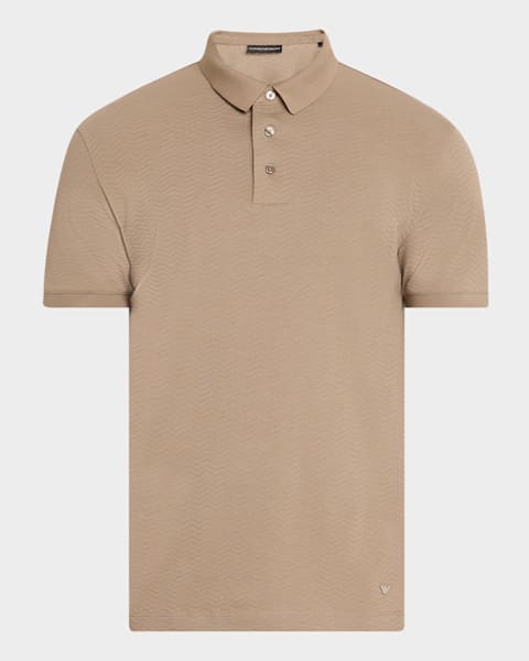 Emporio Armani Men's Quarter Zip Polo Shirt | Neiman Marcus
